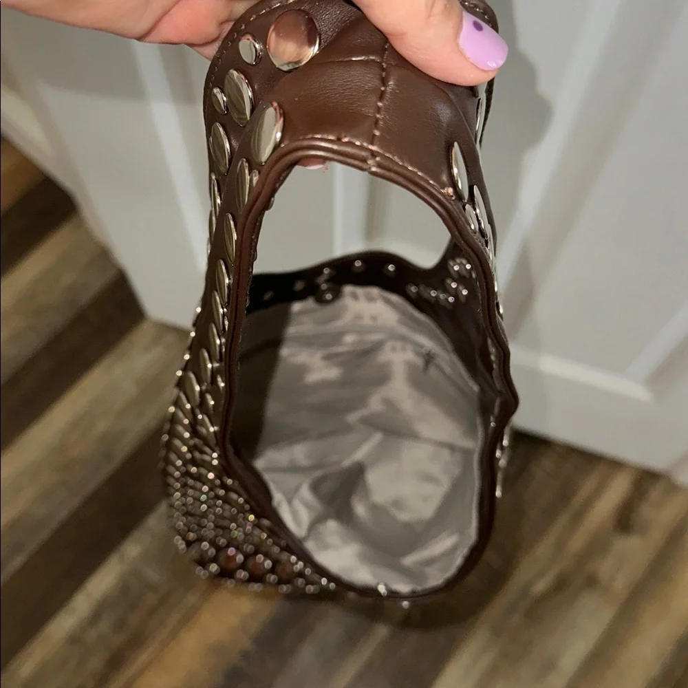 Urban Outfitters dark brown, studded shoulder bag NWOT. Adorable for spring. - Picture 3 of 5